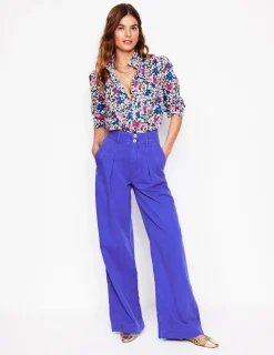 Hosen | Boden Brompton Hose mit weitem Bein-Leuchtendes Blau LeuchtendesBlau