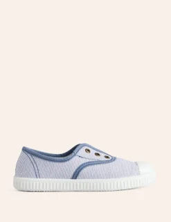 Schuhe, Turnschuhe & Sandalen | Boden Canvas-Schuhe zum Hineinschlüpfen-Blau Drell Streifen BlauDrellStreifen