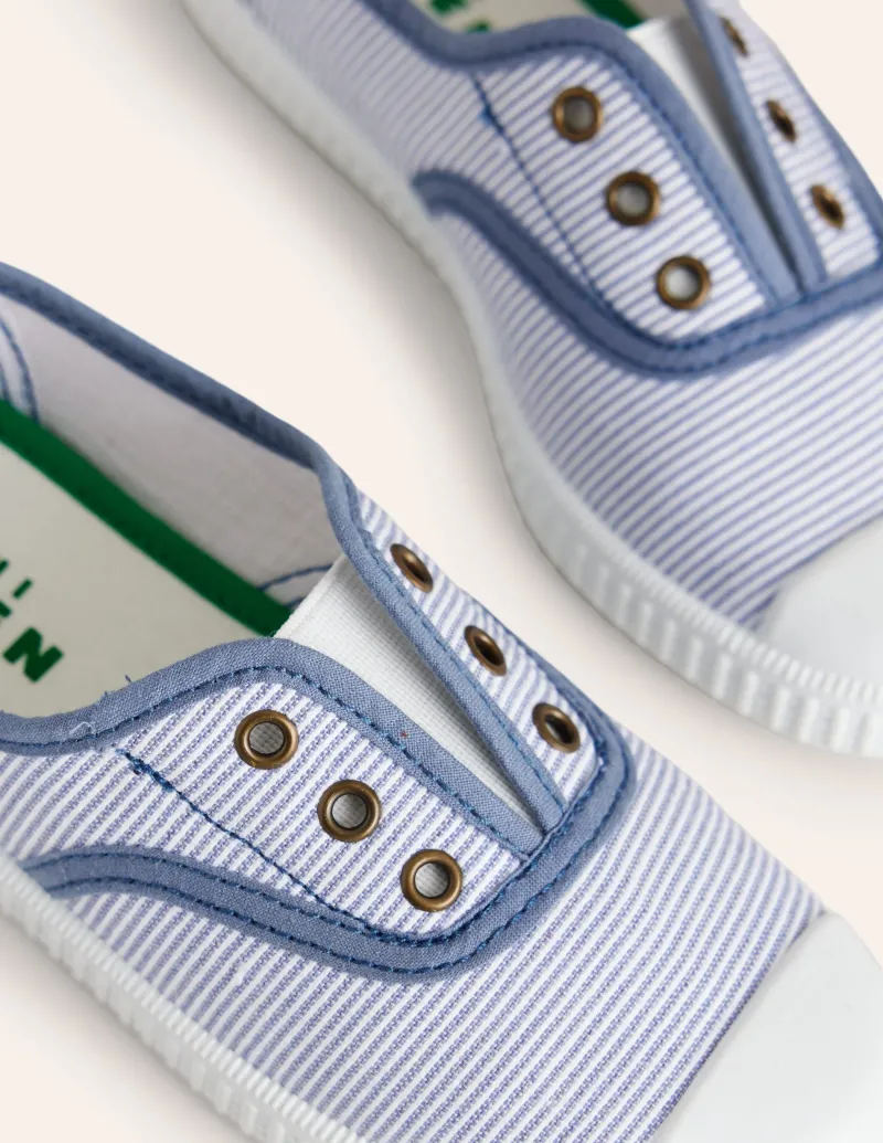 Schuhe, Turnschuhe & Sandalen | Boden Canvas-Schuhe zum Hineinschlüpfen-Blau Drell Streifen BlauDrellStreifen