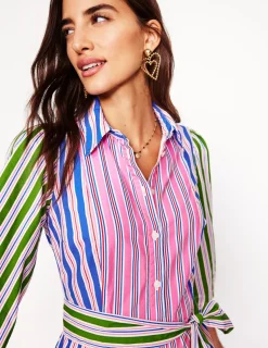 Kleider & Jumpsuits | Kleider In Petite | Boden Clara Hemdblusenkleid aus Baumwolle-Rosarot, Rot Streifen Rosarot,RotStreifen