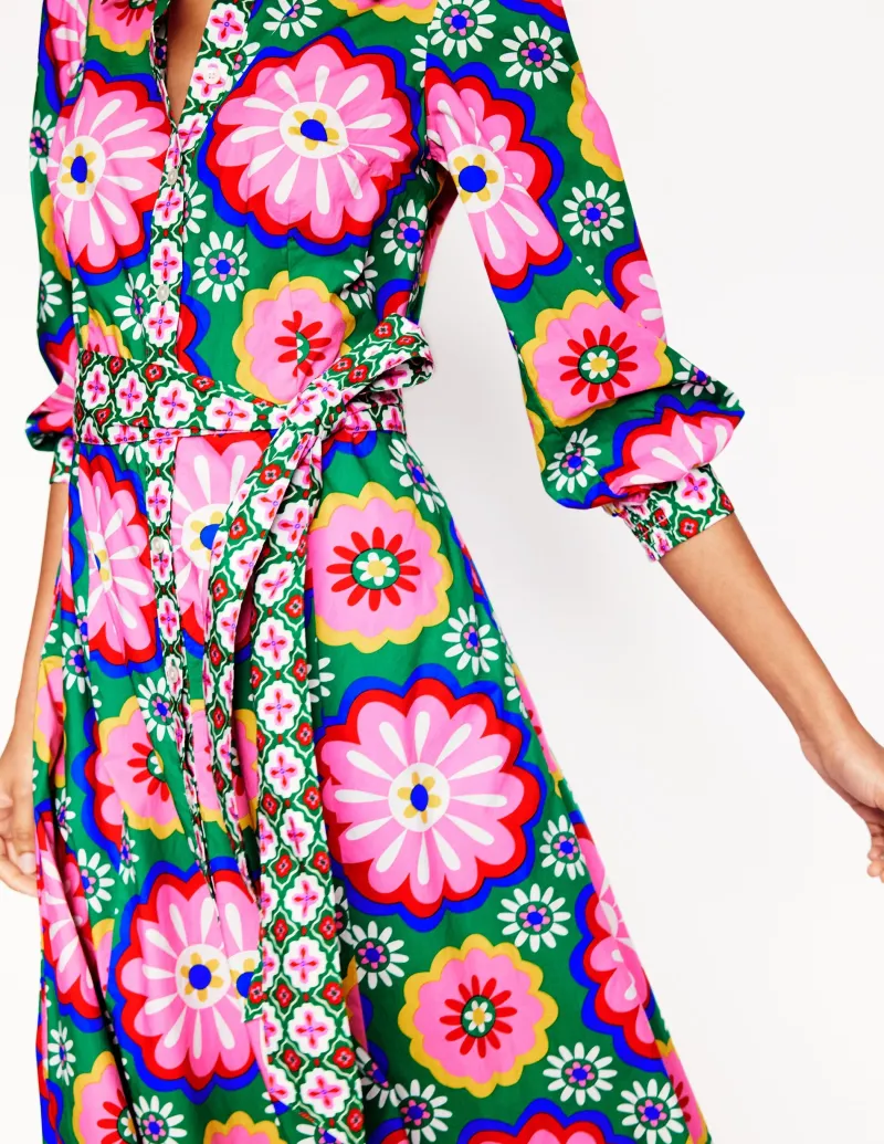 Kleider & Jumpsuits | Kleider In Petite | Boden Clara Hemdblusenkleid aus Baumwolle-Bunt, Geblümte Kachel Bunt,GeblümteKachel