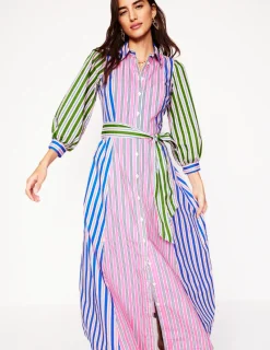 Kleider & Jumpsuits | Kleider In Petite | Boden Clara Hemdblusenkleid aus Baumwolle-Rosarot, Rot Streifen Rosarot,RotStreifen