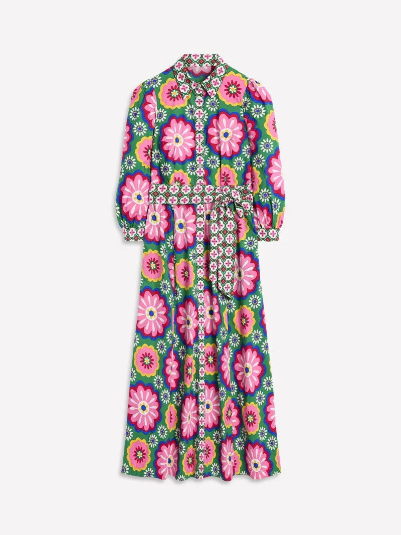 Kleider & Jumpsuits | Kleider In Petite | Boden Clara Hemdblusenkleid aus Baumwolle-Bunt, Geblümte Kachel Bunt,GeblümteKachel