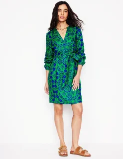Kleider & Jumpsuits | Boden Cleo Leinenkleid mit Bindegürtel-Aleo, Strukturierte Wiese Aleo,StrukturierteWiese
