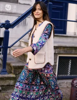 Blazer | Mäntel & Jacken | Boden Clerkenwell Teddyfellweste mit Knöpfen-Bunt, Stroh Bunt,Stroh