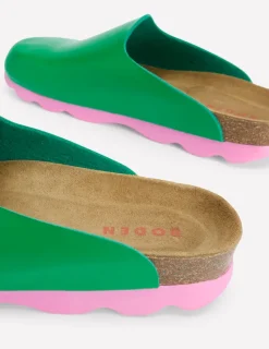 Flache Schuhe | Sandalen | Boden Clogs in Blockfarben-Grünes Tamburin GrünesTamburin