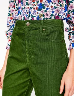 Jeans | Boden Cord-Jeans mit hohem Bund und geradem Bein- Promenadengrün