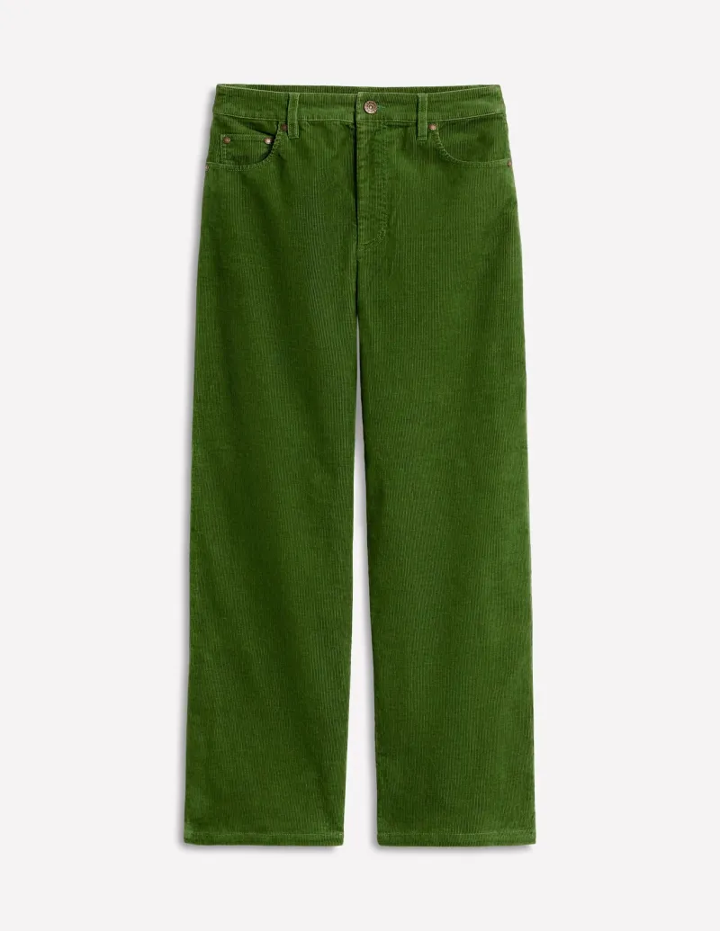 Jeans | Boden Cord-Jeans mit hohem Bund und geradem Bein- Promenadengrün