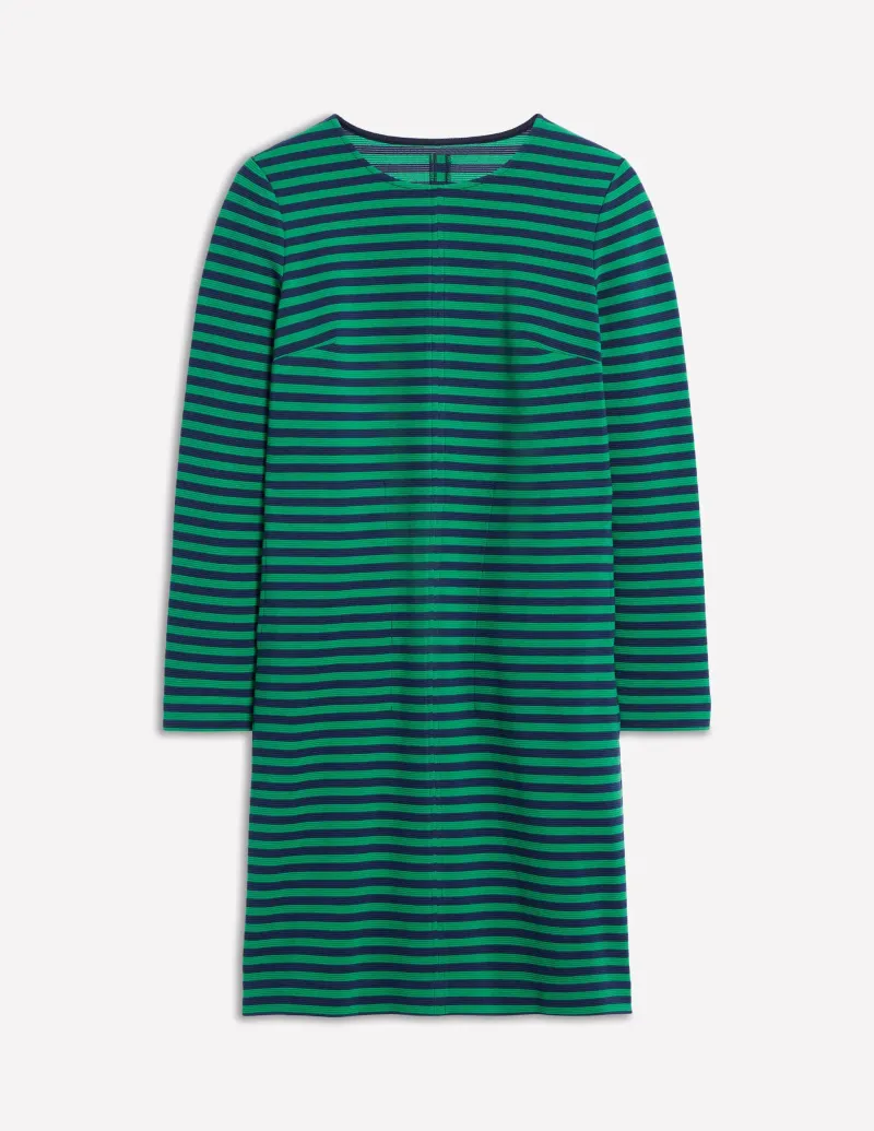 Kleider & Jumpsuits | Kleider In Petite | Boden Cornelia Ottoman-Kleid-Sattes Smaragd, Marine-Streifen SattesSmaragd,Marine-Streifen