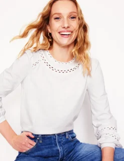 T-shirts & Tops | Oberteile | Boden Daisy Langärmeliges Oberteil- Weiß