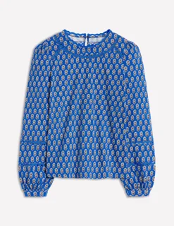 T-shirts & Tops | Oberteile | Boden Daisy Langärmeliges Oberteil-Galerieblau, Kamelienstempel Galerieblau,Kamelienstempel