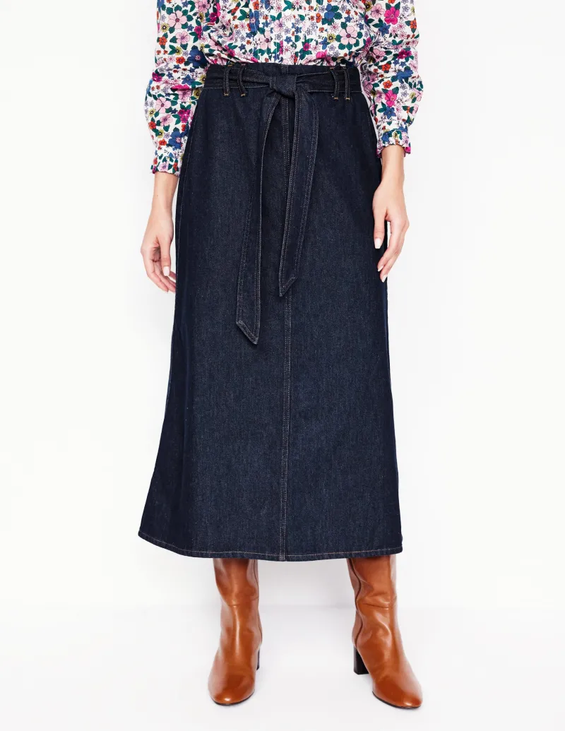 Röcke | Boden Denim-Maxirock-Indigo Waschung IndigoWaschung
