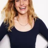 T-shirts & Tops | Oberteile | Boden Doppellagiges Oberteil mit tiefem Rundhalsausschnitt- Marineblau