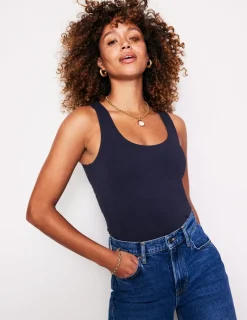 Oberteile | T-shirts & Tops | Boden Doppellagiges Top mit tiefem U-Ausschnitt- Marineblau