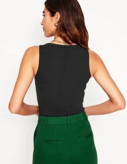 Oberteile | T-shirts & Tops | Boden Doppellagiges Top mit tiefem U-Ausschnitt- Schwarz