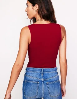 Oberteile | T-shirts & Tops | Boden Doppellagiges Top mit tiefem U-Ausschnitt-Rot Lakritz RotLakritz