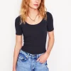 Nachtwäsche & Schlafanzüge | T-shirts & Tops | Boden Doppellagiges T-Shirt mit tiefem Rundhalsausschnitt-Aqua Marine Marl AquaMarineMarl