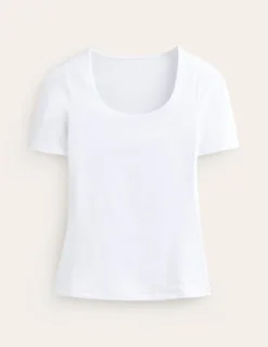 Nachtwäsche & Schlafanzüge | T-shirts & Tops | Boden Doppellagiges T-Shirt mit tiefem Rundhalsausschnitt- Weiß