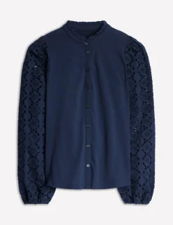 T-shirts & Tops | Oberteile | Boden Eden Bluse mit Lochstickerei-Aqua Marine Marl AquaMarineMarl