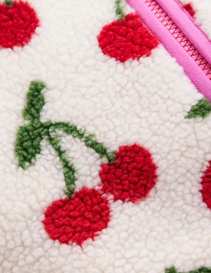 Mäntel & Jacken | Boden Eden Teddyfelljacke mit durchgehendem Reißverschluss-Haferbeige Kirschen HaferbeigeKirschen