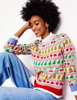 Pullover & Strickjacken | Boden Edie Fair-Isle-Pullover-Beige Meliert, Obst BeigeMeliert,Obst
