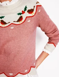 Pullover & Strickjacken | Boden Edie Fair-Isle-Pullover-Quarzrosa, Rotkehlchen Quarzrosa,Rotkehlchen