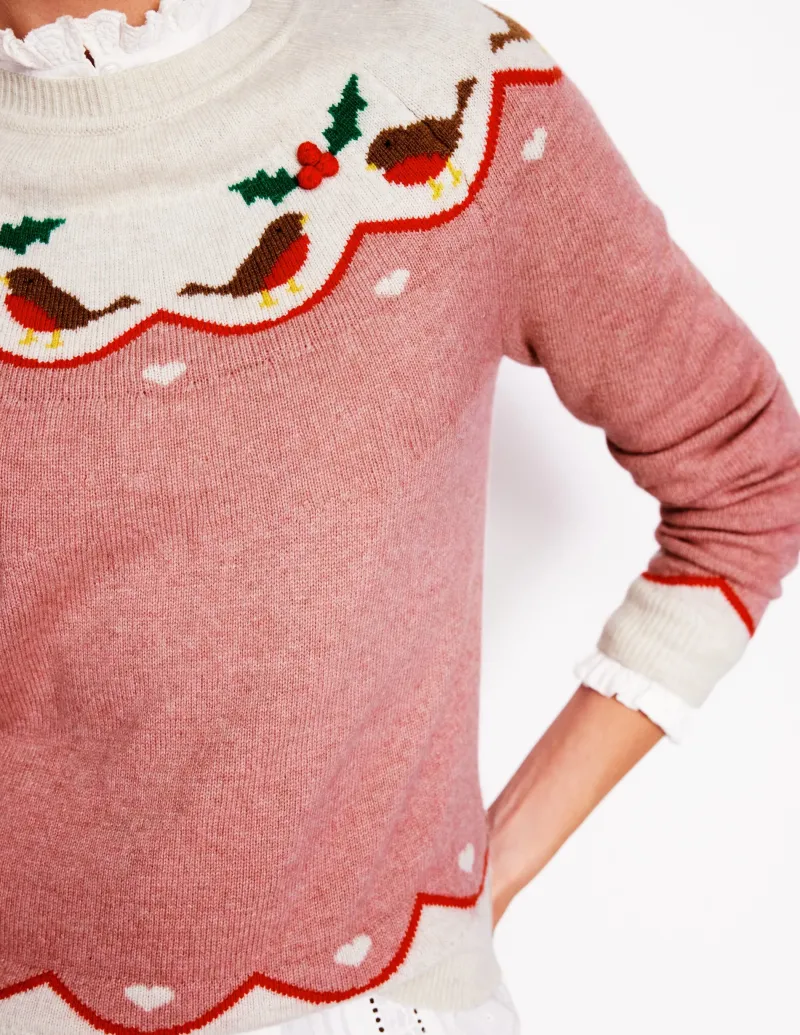 Pullover & Strickjacken | Boden Edie Fair-Isle-Pullover-Quarzrosa, Rotkehlchen Quarzrosa,Rotkehlchen