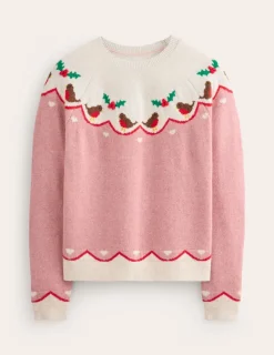 Pullover & Strickjacken | Boden Edie Fair-Isle-Pullover-Quarzrosa, Rotkehlchen Quarzrosa,Rotkehlchen