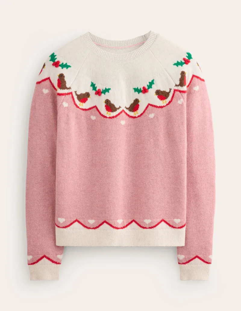 Pullover & Strickjacken | Boden Edie Fair-Isle-Pullover-Quarzrosa, Rotkehlchen Quarzrosa,Rotkehlchen