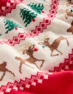 Pullover & Strickjacken | Boden Edie Fair-Isle-Pullover-Rot, Rentiere Rot,Rentiere