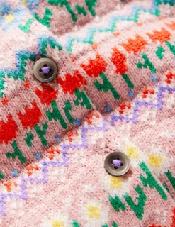 Pullover & Strickjacken | Boden Edie Fair-Isle-Strickjacke-Kaugummirosa Blumen KaugummirosaBlumen