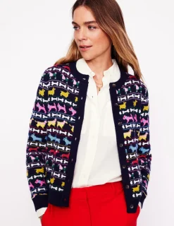 Pullover & Strickjacken | Boden Edie Fair-Isle-Strickjacke-Marineblau, Hunde Marineblau,Hunde