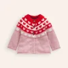 Pullover & Strickjacken | Boden Edie Fair-Isle-Strickjacke-Mandelrosa Herzen MandelrosaHerzen