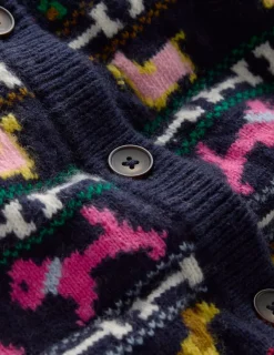 Pullover & Strickjacken | Boden Edie Fair-Isle-Strickjacke-Marineblau, Hunde Marineblau,Hunde
