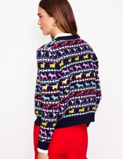 Pullover & Strickjacken | Boden Edie Fair-Isle-Strickjacke-Marineblau, Hunde Marineblau,Hunde