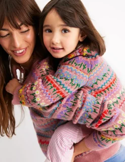 Pullover & Strickjacken | Boden Edie Fair-Isle-Strickjacke-Meerrosa Blumen MeerrosaBlumen