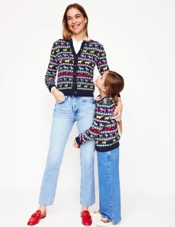 Pullover & Strickjacken | Boden Edie Fair-Isle-Strickjacke-Marineblau, Hunde Marineblau,Hunde