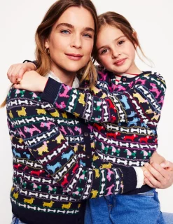 Pullover & Strickjacken | Boden Edie Fair-Isle-Strickjacke-Marineblau, Hunde Marineblau,Hunde