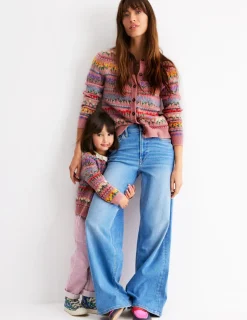 Pullover & Strickjacken | Boden Edie Fair-Isle-Strickjacke-Vintage-Mauve, Blumen Vintage-Mauve,Blumen