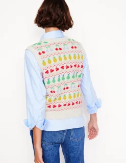 Pullover & Strickjacken | Boden Edie Fair-Isle-Weste-Beige Meliert, Obst BeigeMeliert,Obst