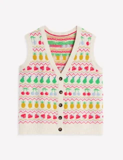 Pullover & Strickjacken | Boden Edie Fair-Isle-Weste-Beige Meliert, Obst BeigeMeliert,Obst