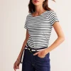 Nachtwäsche & Schlafanzüge | T-shirts & Tops | Boden Ella Bretonshirt mit kurzen Ärmeln-Naturweiß, Schwarz Naturweiß,Schwarz