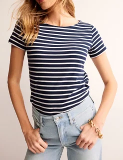 Nachtwäsche & Schlafanzüge | T-shirts & Tops | Boden Ella Bretonshirt mit kurzen Ärmeln- Black