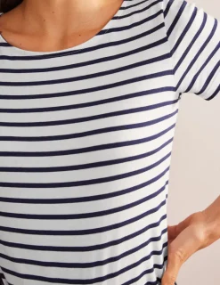 Nachtwäsche & Schlafanzüge | T-shirts & Tops | Boden Ella Bretonshirt mit kurzen Ärmeln-Naturweiß, Marineblau Naturweiß,Marineblau