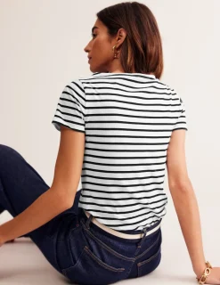 Oberteile | T-shirts & Tops | Boden Ella Bretonshirt mit kurzen Ärmeln-Naturweiß, Schwarz Naturweiß,Schwarz