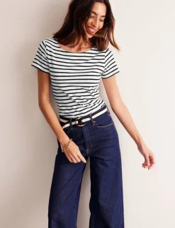 Oberteile | T-shirts & Tops | Boden Ella Bretonshirt mit kurzen Ärmeln-Naturweiß, Schwarz Naturweiß,Schwarz