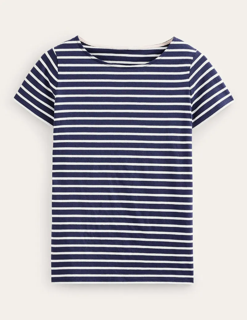 Nachtwäsche & Schlafanzüge | T-shirts & Tops | Boden Ella Bretonshirt mit kurzen Ärmeln- Black
