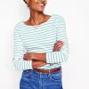 Oberteile | T-shirts & Tops | Boden Ella Breton-Shirt mit langen Ärmeln-Naturweiß, Entenei-Blau Naturweiß,Entenei-Blau