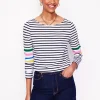 Oberteile | T-shirts & Tops | Boden Ella Breton-Shirt mit langen Ärmeln-Naturweiß Bunt Platzierung auf den Ärmeln NaturweißBuntPlatzierungaufdenÄrmeln