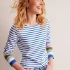 Oberteile | T-shirts & Tops | Boden Ella Breton-Shirt mit langen Ärmeln-Directoire-Blau und Malve Dunst Directoire-BlauundMalveDunst